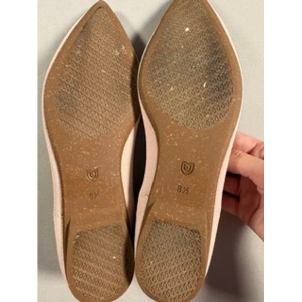 Rothy's The Point Ballet Flats Light Pink Blush Pointed Toe Knit Shoes Size 8.5 - Picture 9 of 9